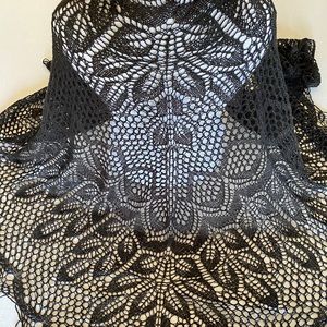 Hand Knitted Large Lace Shawl, Wedding Stole,Gift for Her, X-Large Bridal Shawl